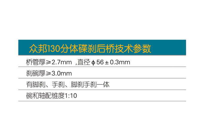 眾邦130分體碟剎后橋C